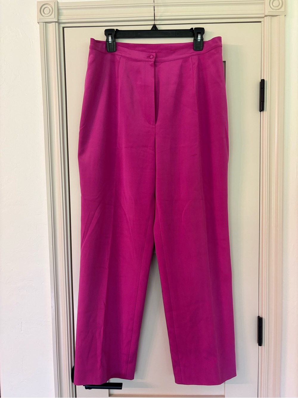 Barbie Pink Silk Blend High Waist Wide Leg Office Business Maximalist Pant Sz 14